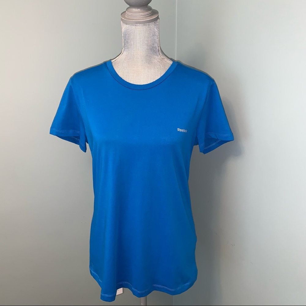 REEBOK Women’s size large blue elements short sleeve athletic t-shirt activewear